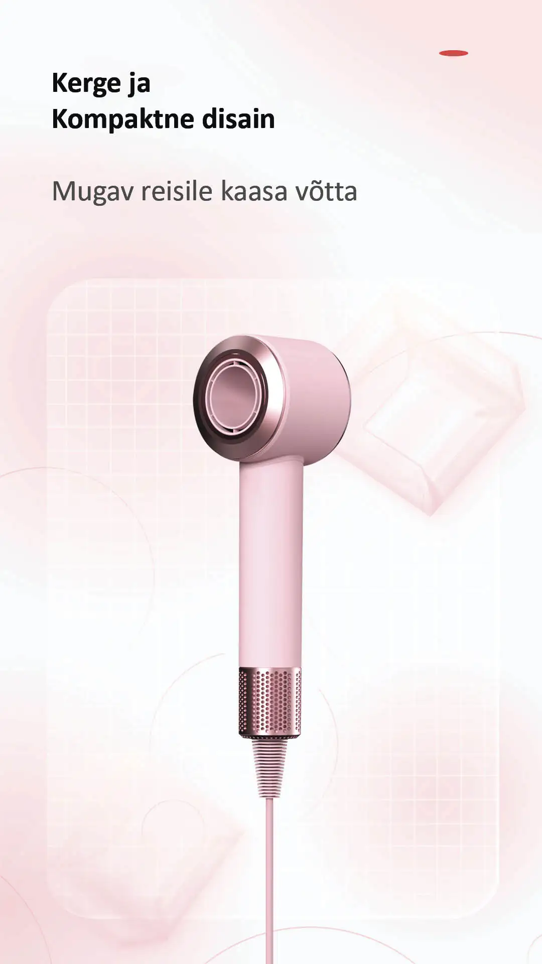 Daiwall G5 fööni kerge ja kompaktne disain teeb sellest ideaalse reisikaaslase.